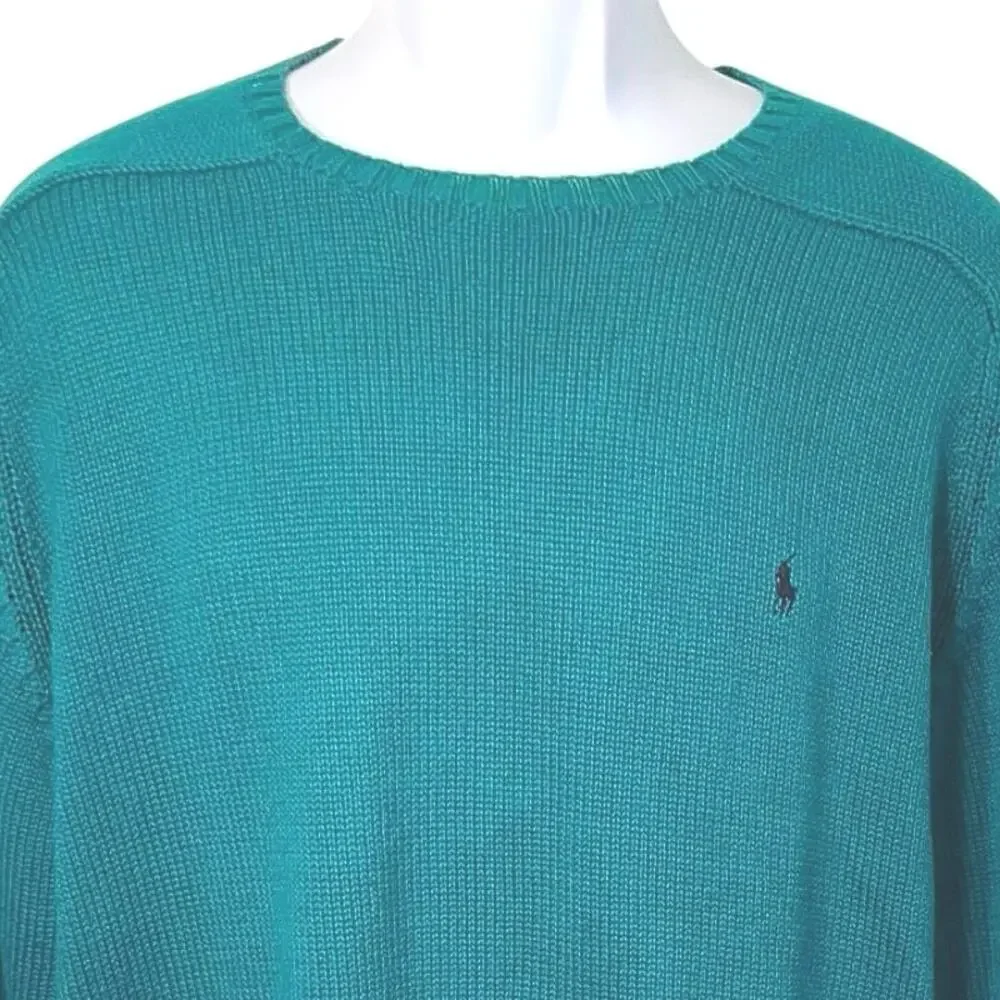 Polo Ralph Lauren men’s‎ XL crewneck long sleeve cable net vintage 80s sweater ￼